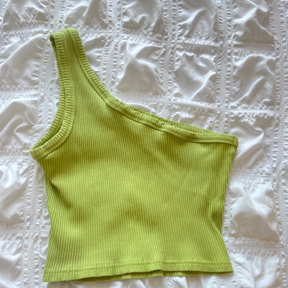 One shoulder green crop top - Picture 2 of 2